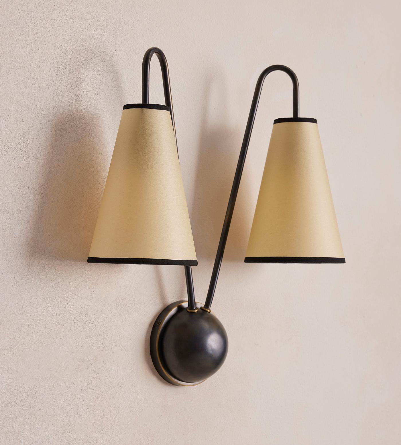 Clarke Wall Light, Blackened Brass
