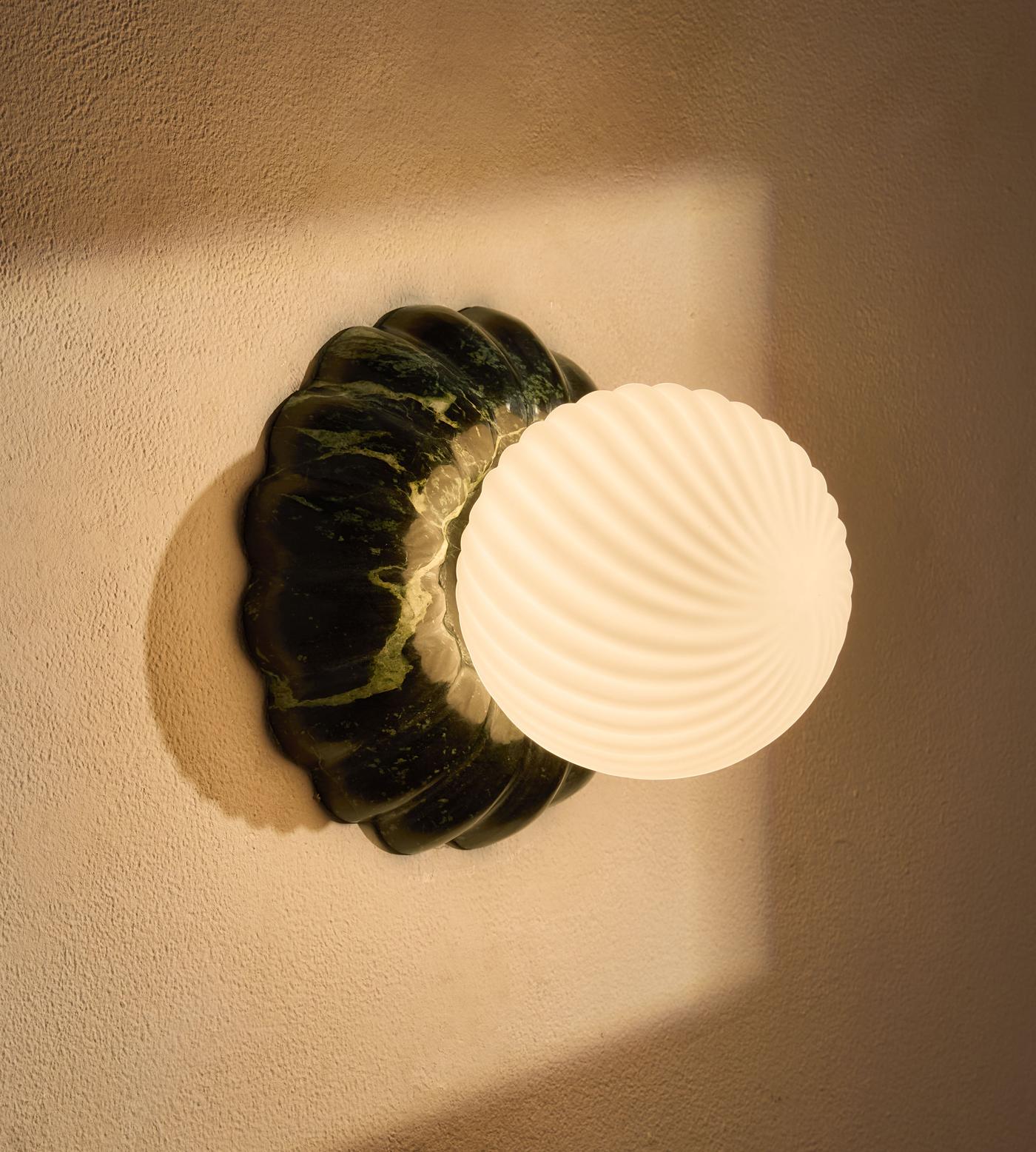 Floria Wall Light, Guatemala Marble, Green, IP44