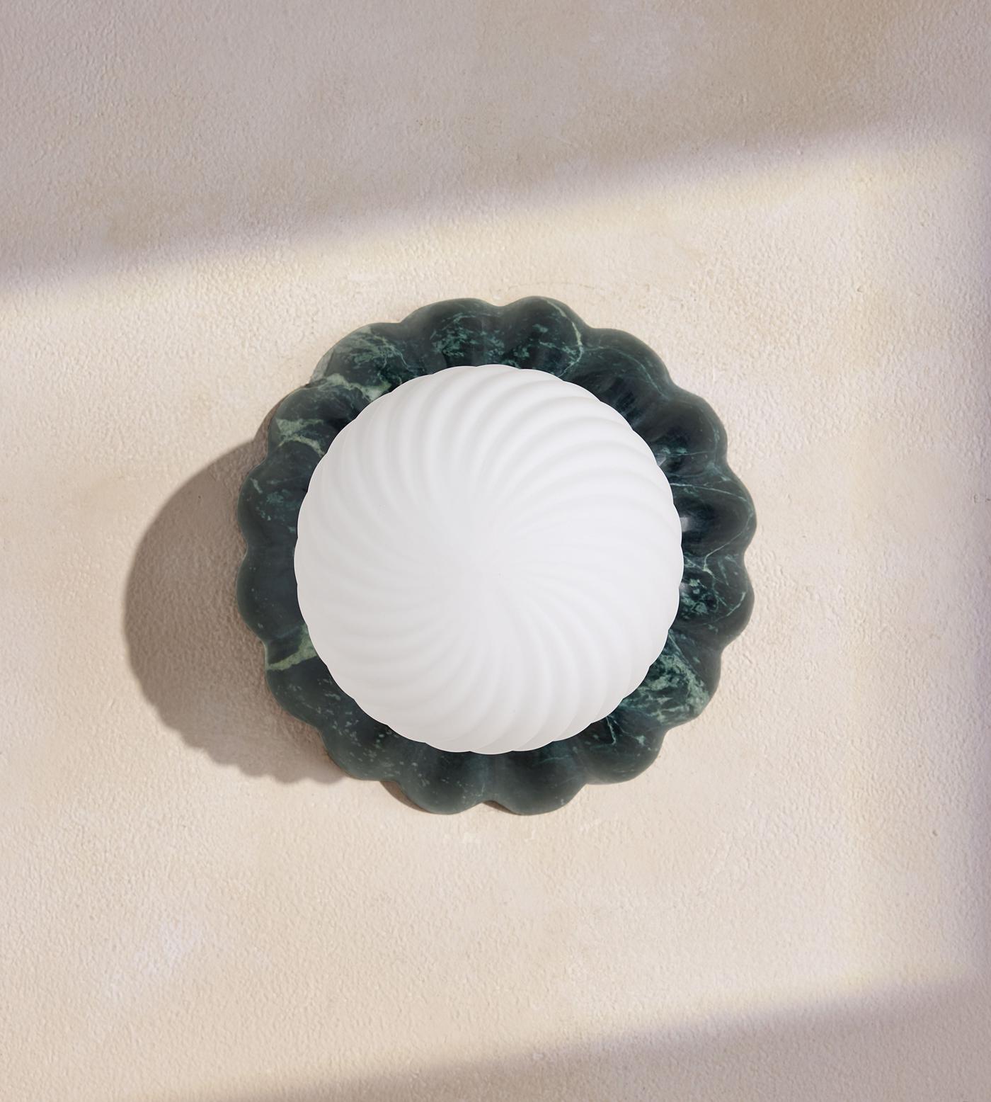 Floria Wall Light, Guatemala Marble, Green, IP44
