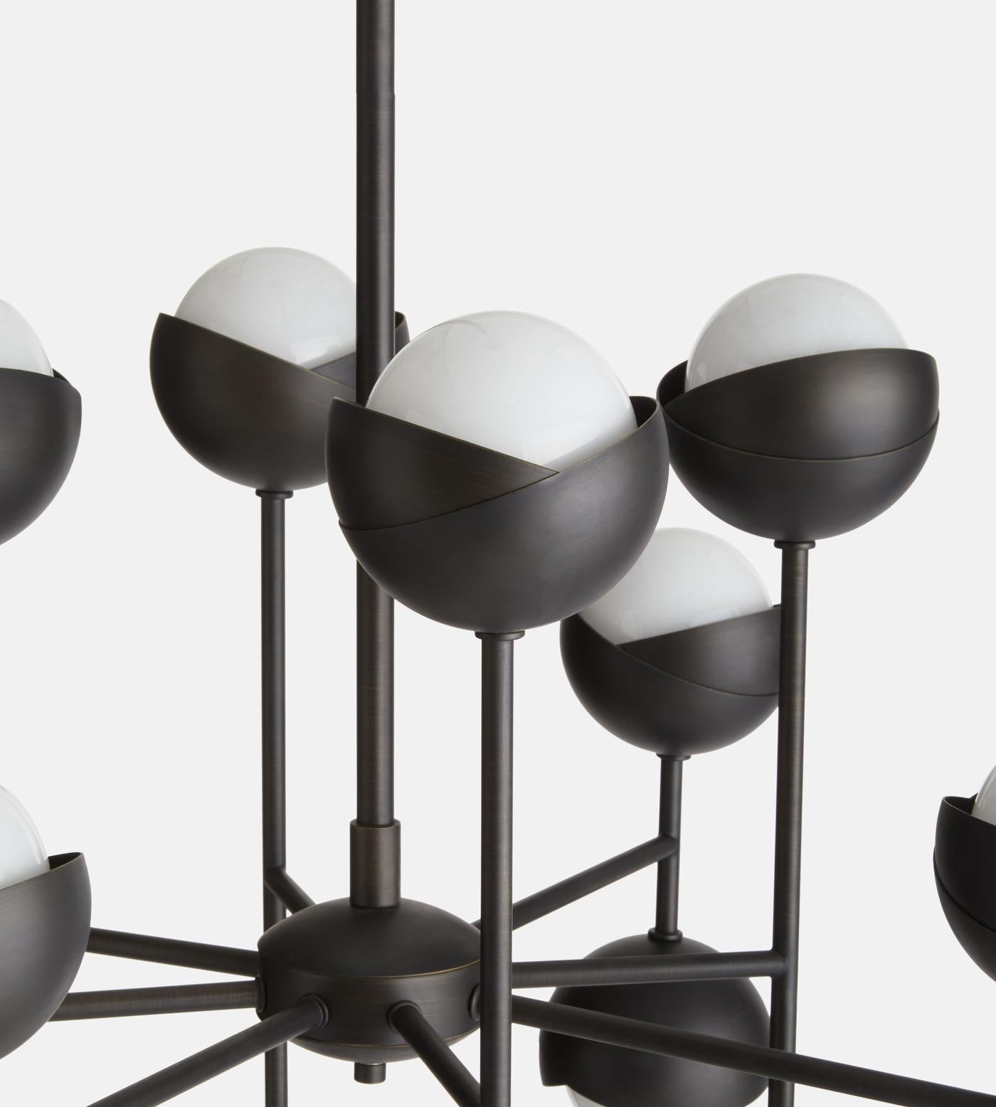 Seed Chandelier, Blackened Brass