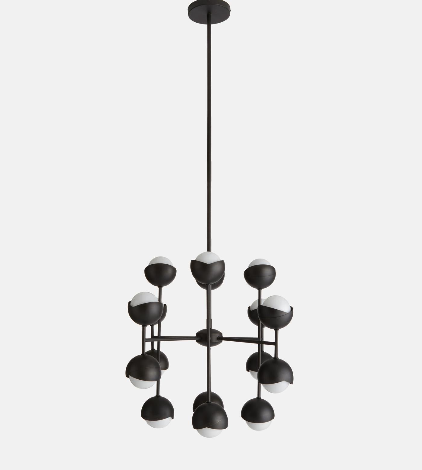 Seed Chandelier, Blackened Brass