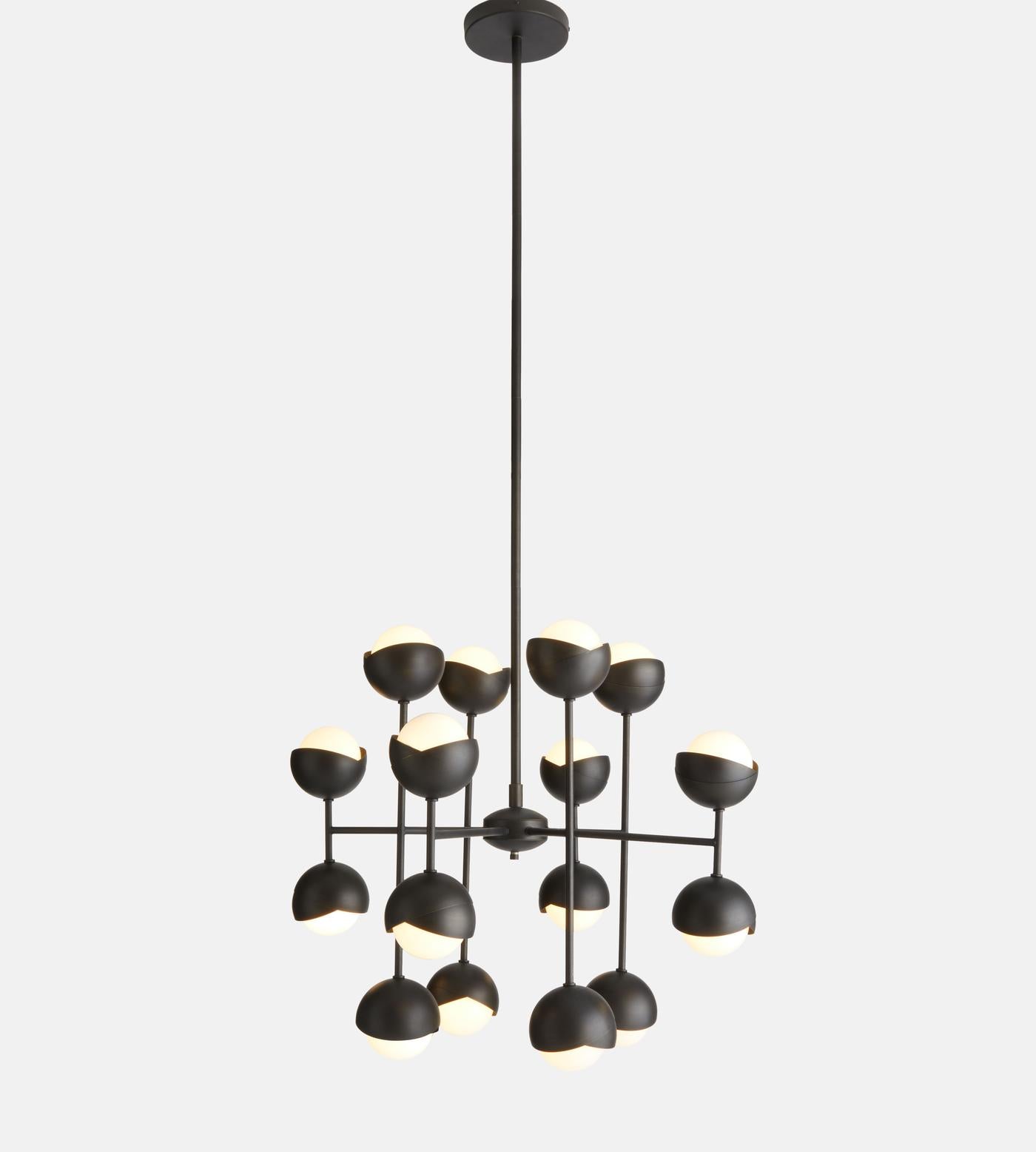 Seed Chandelier, Blackened Brass