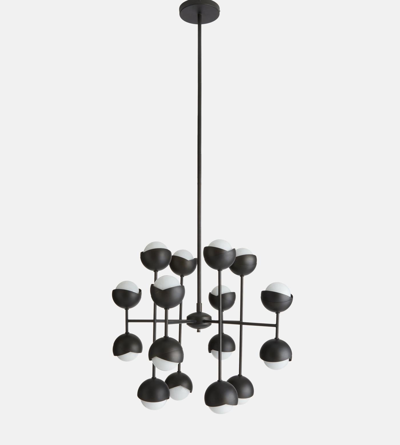 Seed Chandelier, Blackened Brass