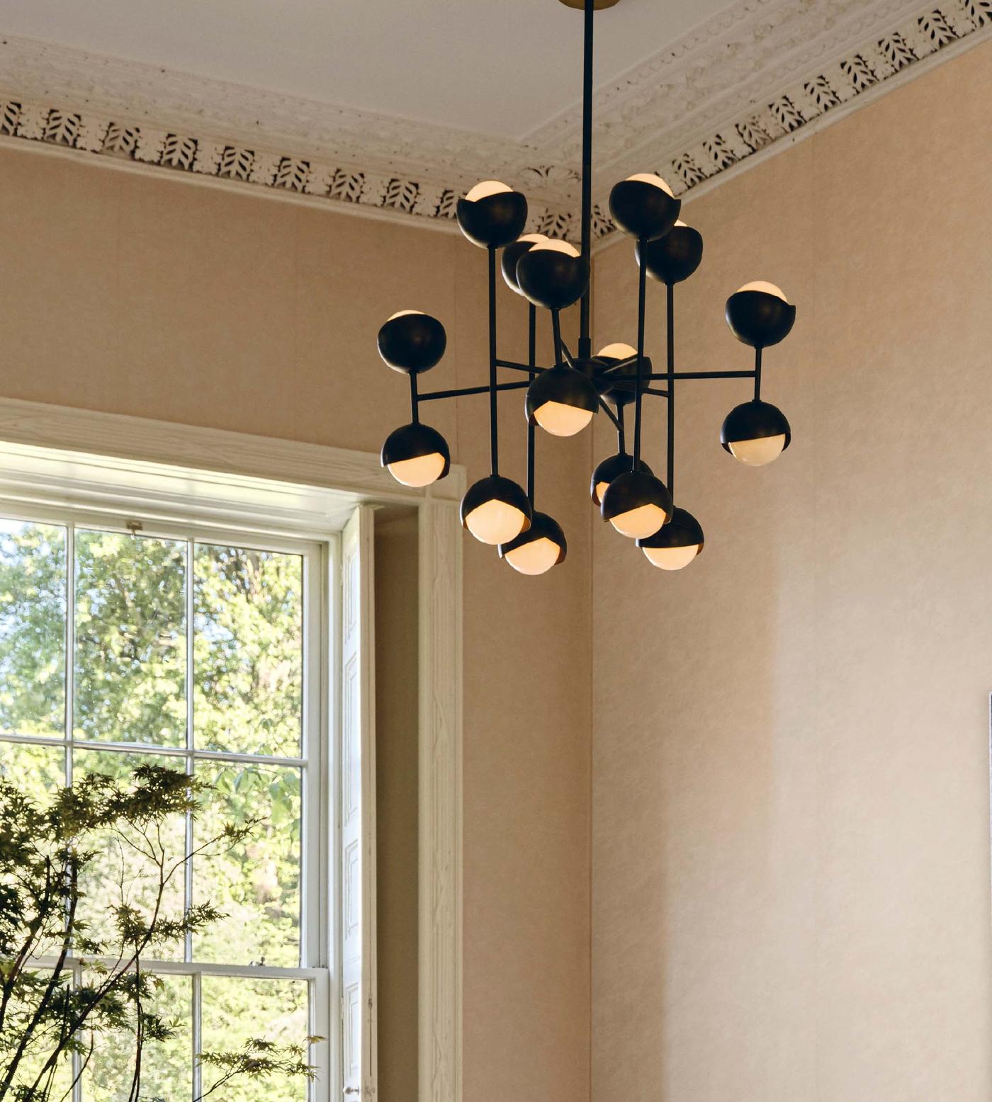 Seed Chandelier, Blackened Brass