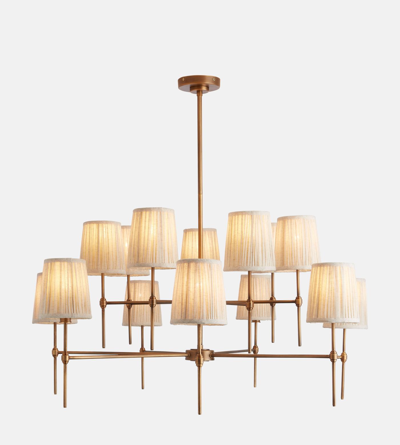 Isobella Chandelier, Antiqued Brass, Large