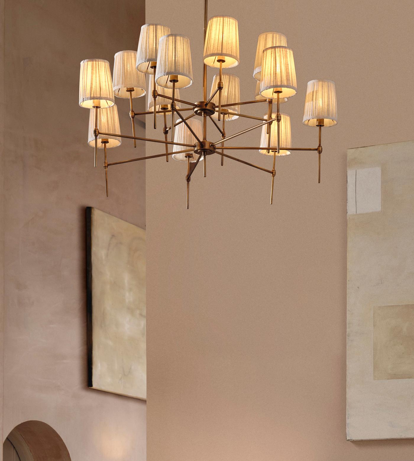 Isobella Chandelier, Antiqued Brass, Large