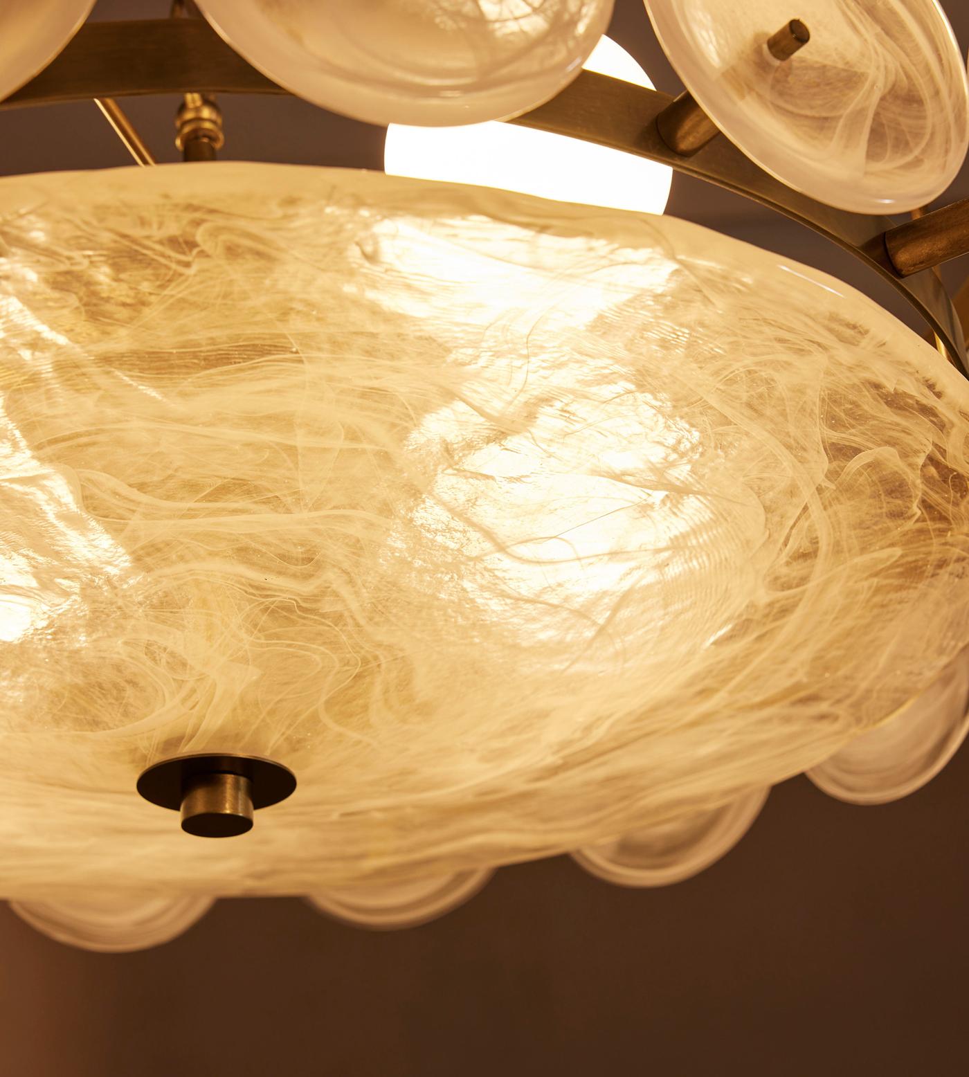 Lorenzo Chandelier, Milky Glass