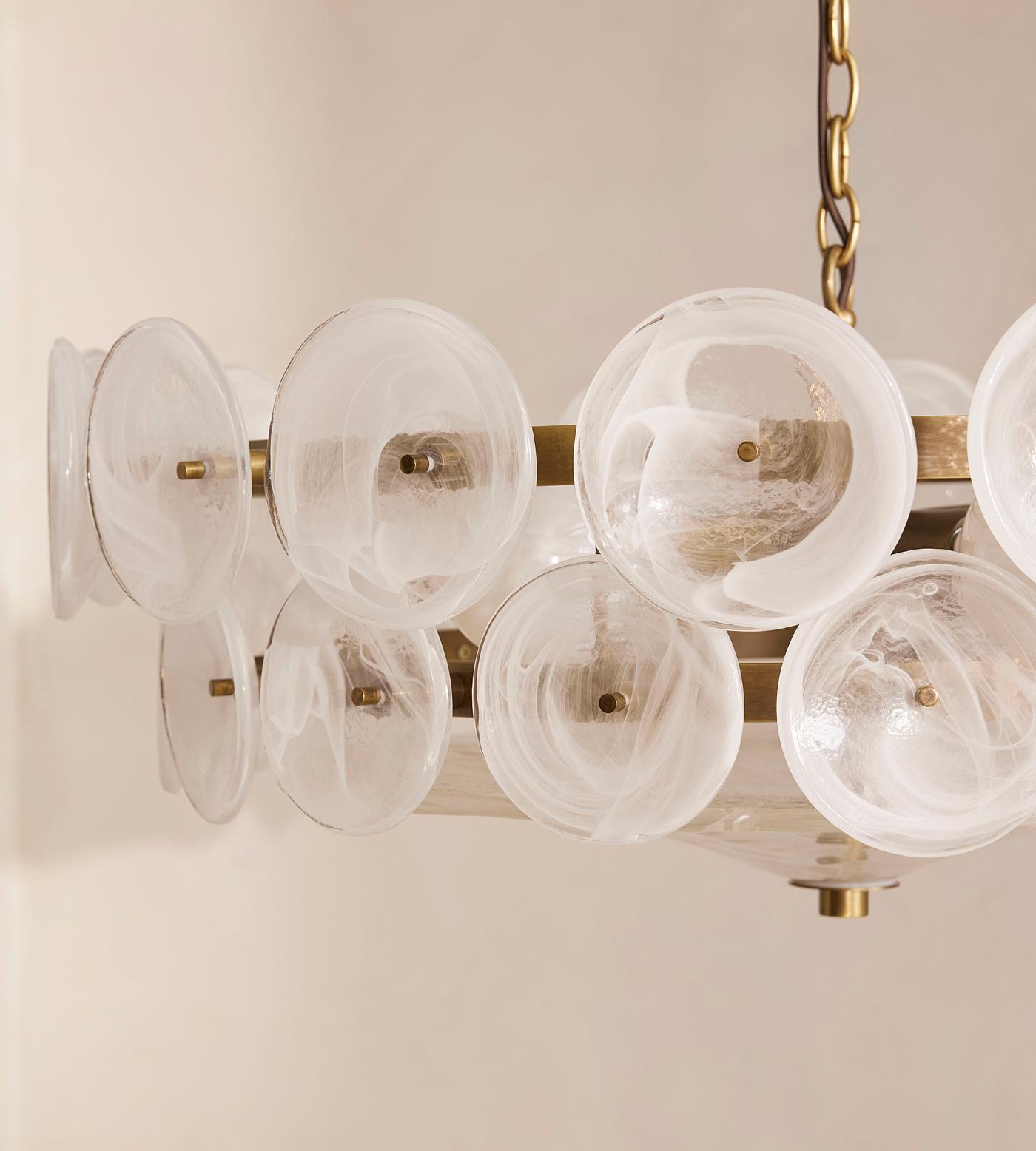 Lorenzo Chandelier, Milky Glass