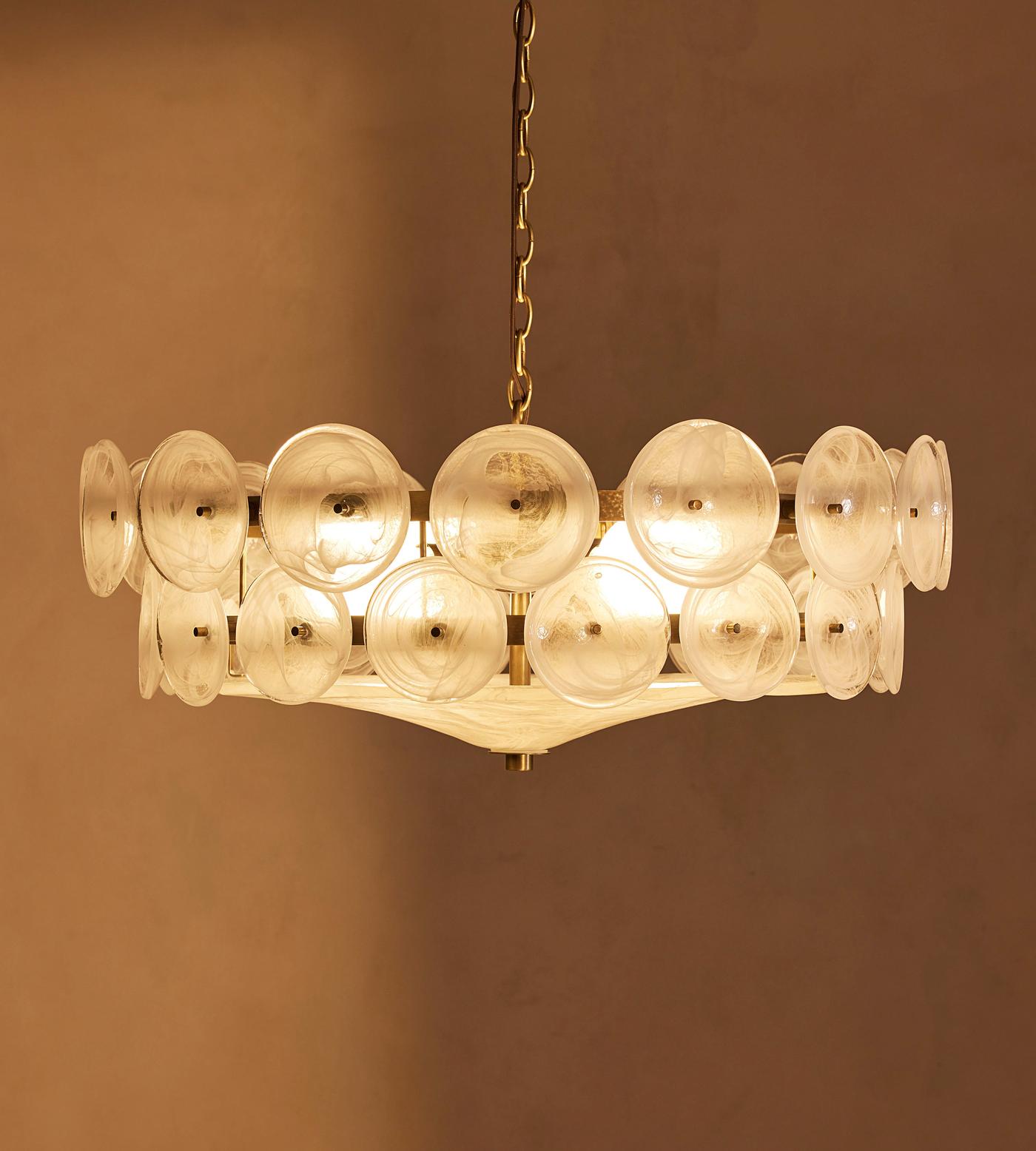Lorenzo Chandelier, Milky Glass