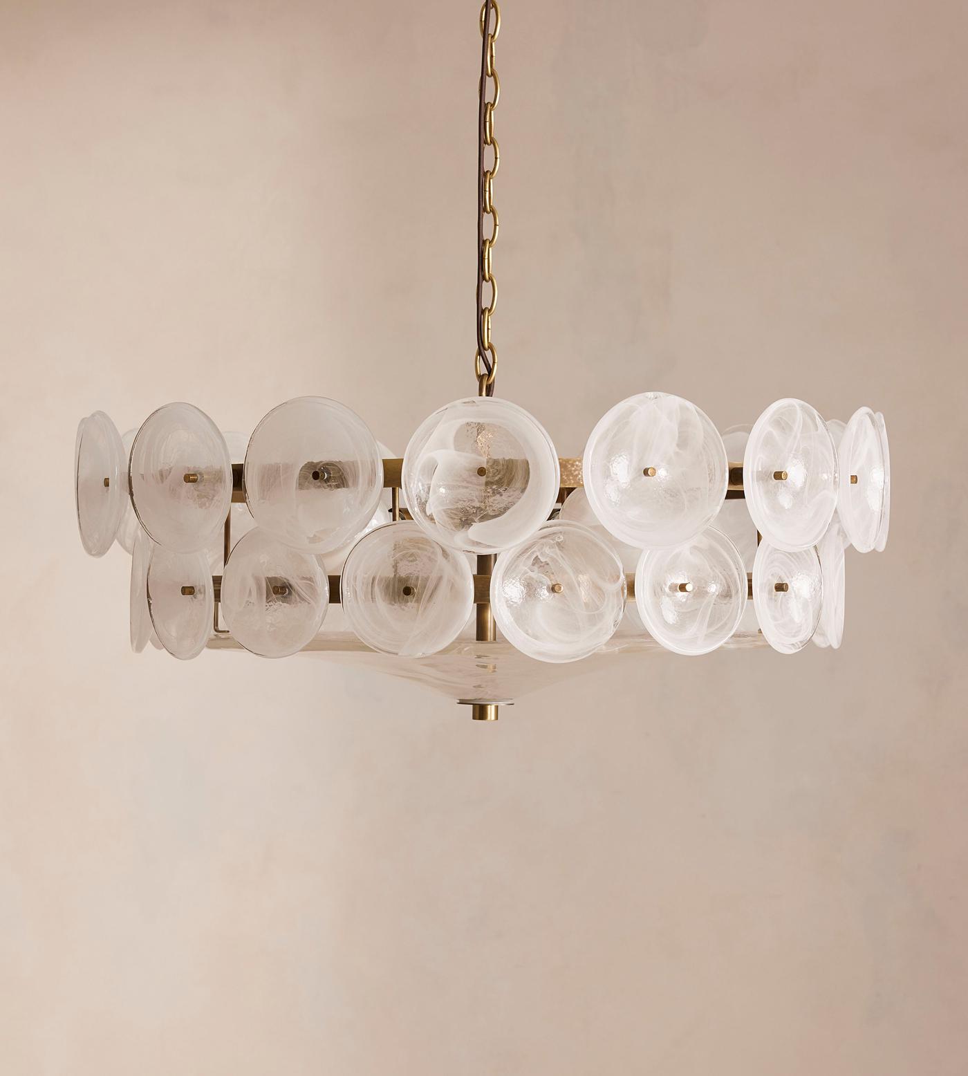 Lorenzo Chandelier, Milky Glass